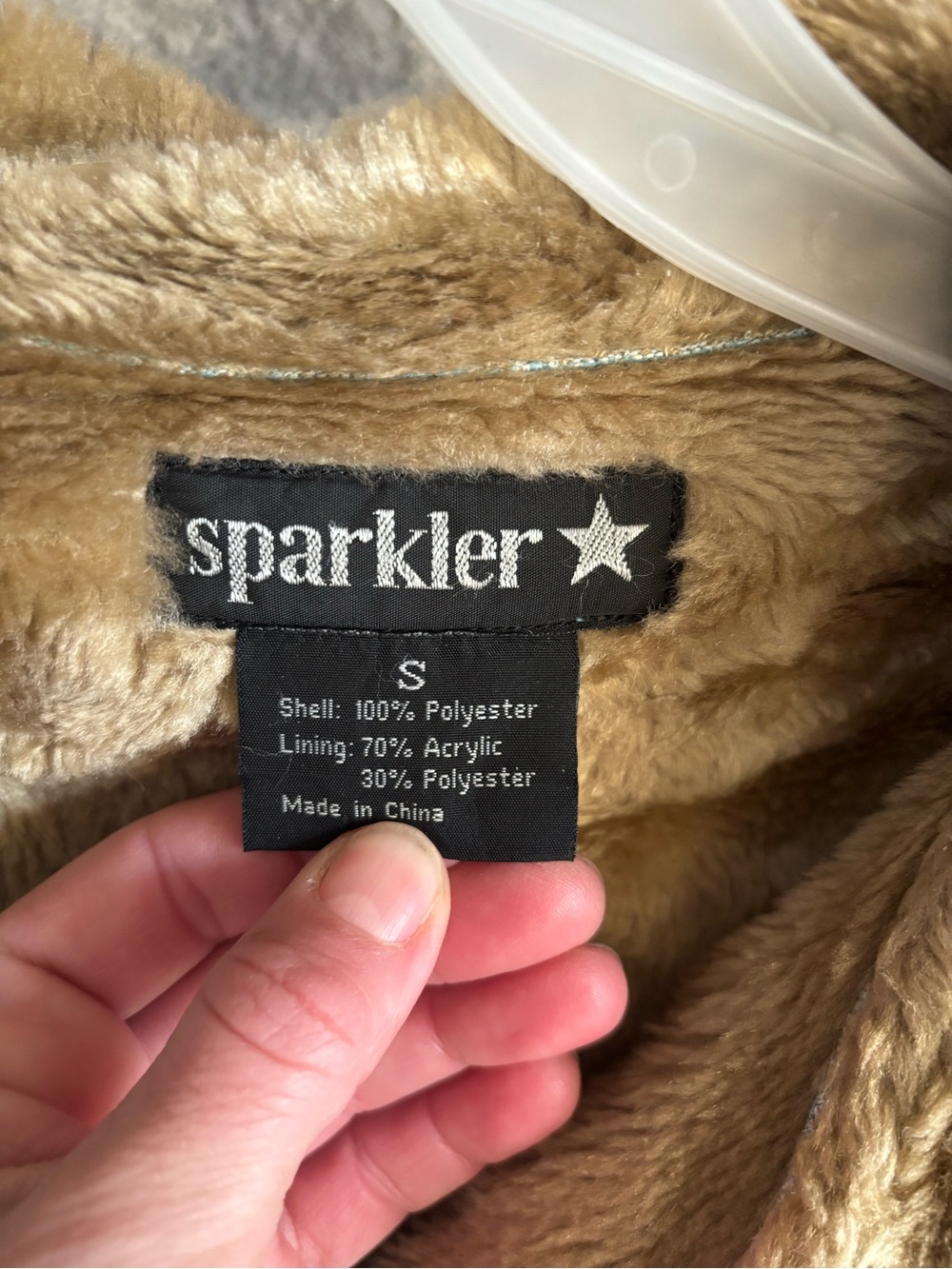 Vintage Y2K Bright Blue Penny Lane Coat Faux Suede Fur Trim S